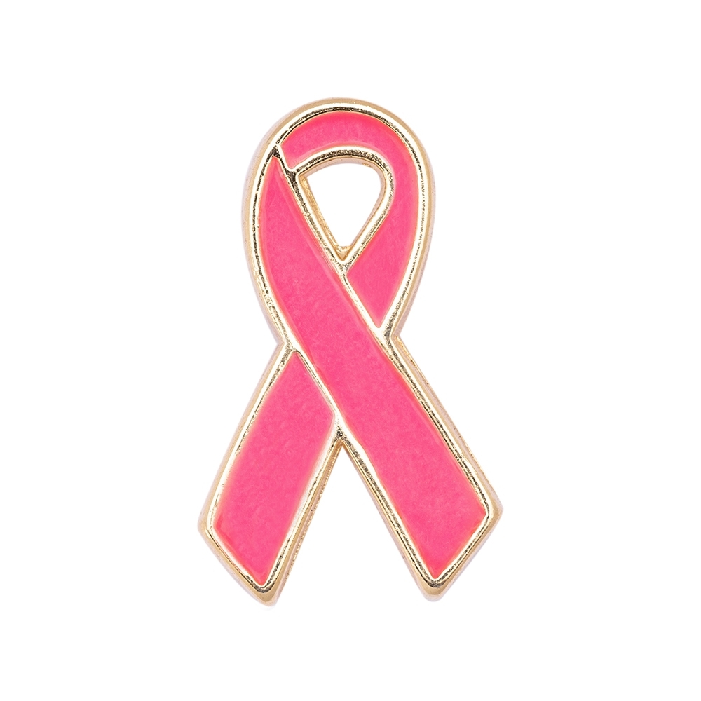 Pin Laço Outubro Rosa Dourado-PINPIOULCRS